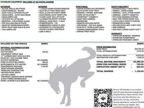 Used 2024 Ford Bronco Sport Big Bend w/ Convenience Package image 2