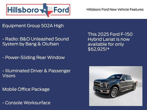 New 2025 Ford F150 Lariat w/ Equipment Group 502A High image 10