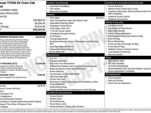 Certified 2024 Nissan Titan SV w/ SV Convenience Package AWD/4WD image 36