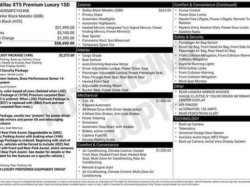 Certified 2023 Cadillac XT5 Premium Luxury w/ Technology Package image 34