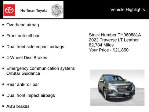 Used 2022 Chevrolet Traverse LT w/ LPO, Cargo Package AWD/4WD image 30