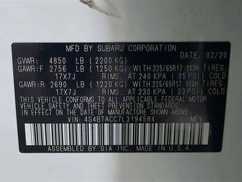 Used 2020 Subaru Outback Premium w/ Popular Package #1 image 12