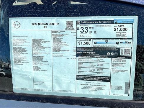 New 2026 Nissan Sentra SV w/ SV Convenience Package image 13