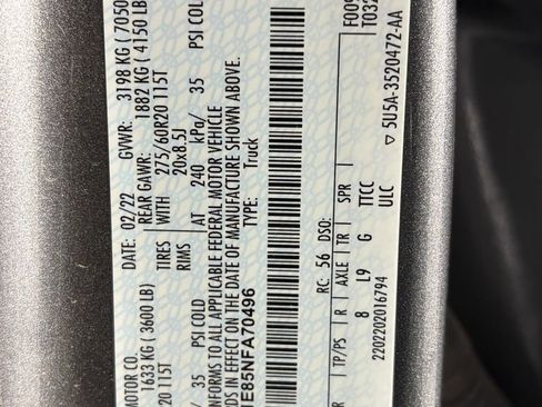Used 2022 Ford F150 Platinum w/ Equipment Group 701A High AWD/4WD image 9