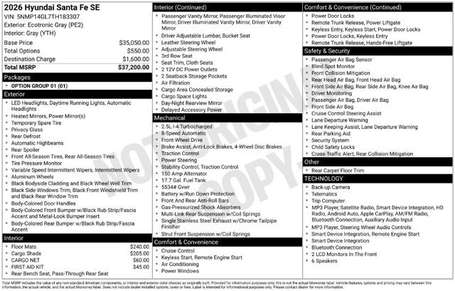 Certified 2026 Hyundai Santa Fe SE FWD image 31