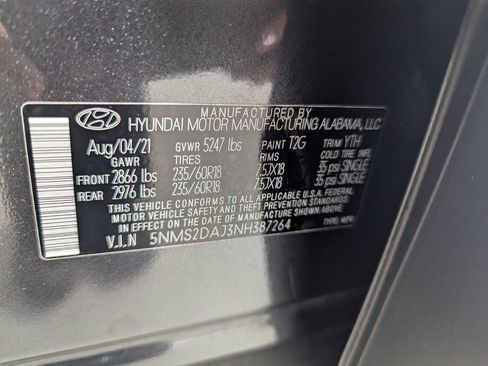 Certified 2022 Hyundai Santa Fe SEL w/ Cargo Package AWD/4WD image 29