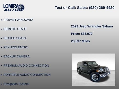Used 2023 Jeep Wrangler Unlimited Sahara w/ Cold Weather Group AWD/4WD image 21