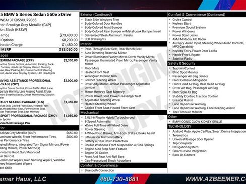 Used 2025 BMW 550e xDrive w/ Premium Package AWD/4WD image 3