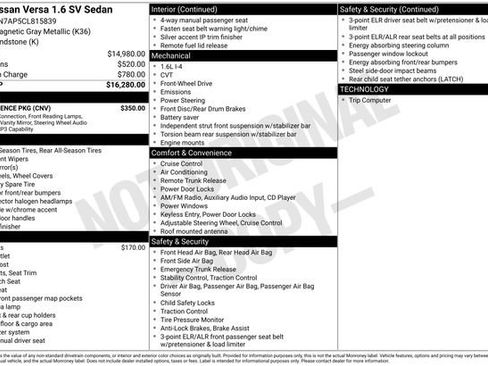 Used 2012 Nissan Versa SV w/ Convenience Pkg FWD image 8
