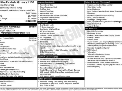 Used 2025 Cadillac Escalade IQ Luxury 1 w/ Smart Trailering package AWD/4WD image 41