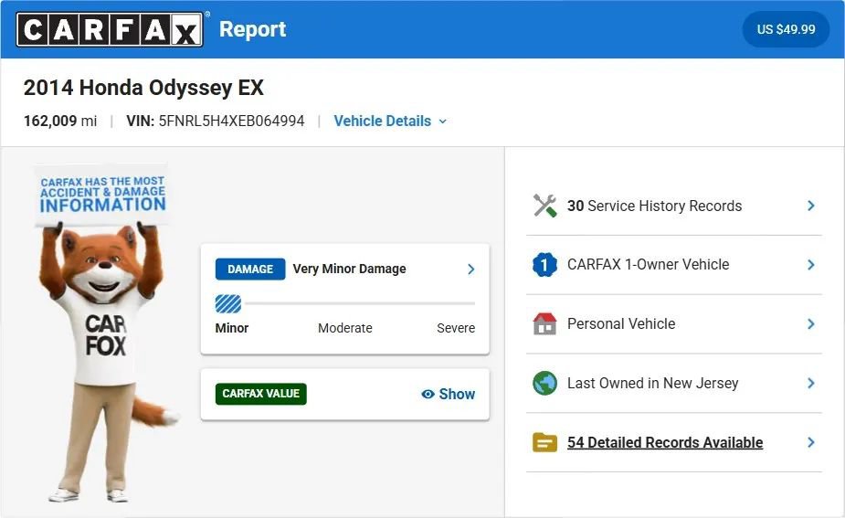 Used 2014 Honda Odyssey EX image 3