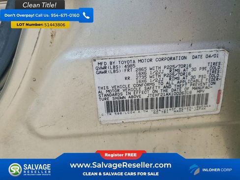 Used 2001 Toyota Highlander 4WD V6 image 17