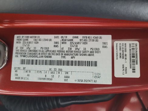 Used 2020 Ford Escape SE image 33