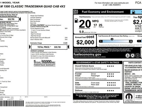 Used 2021 RAM 1500 Tradesman w/ Chrome Appearance Group RWD image 38