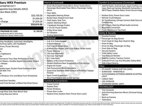 Used 2023 Subaru WRX Premium w/ Popular Package #2 image 5