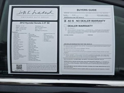 Used 2012 Hyundai Sonata SE w/ Navigation & Sunroof Pkg image 18