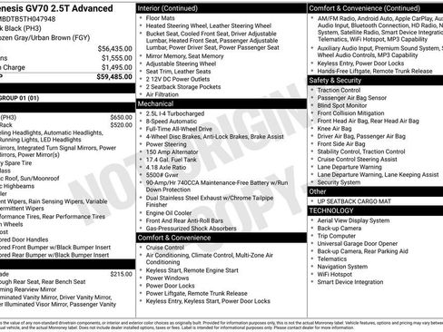 New 2026 Genesis GV70 2.5T Advanced image 9