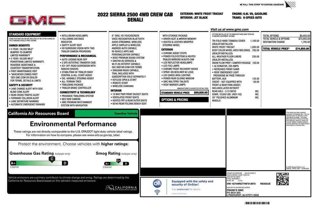 Used 2022 GMC Sierra 2500 Denali w/ Snow Plow Prep/Camper Package AWD/4WD image 2