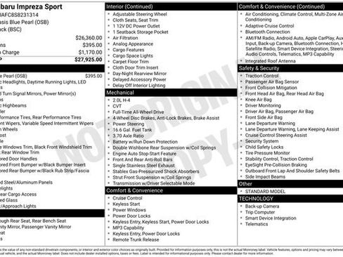 Used 2025 Subaru Impreza 2.0i Sport image 20