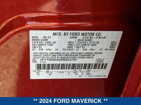 New 2024 Ford Maverick Lariat image 21