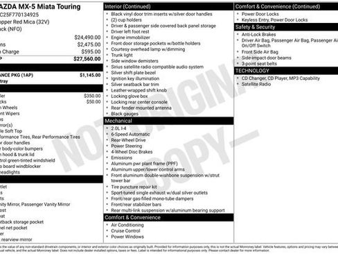 Used 2007 MAZDA MX-5 Miata Touring w/ Appearance Pkg image 10