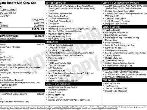 Used 2023 Toyota Tundra SR5 w/ TRD Off-Road Package AWD/4WD image 27