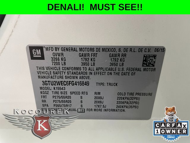 Used 2015 GMC Sierra 1500 Denali w/ Driver Alert Package AWD/4WD image 27