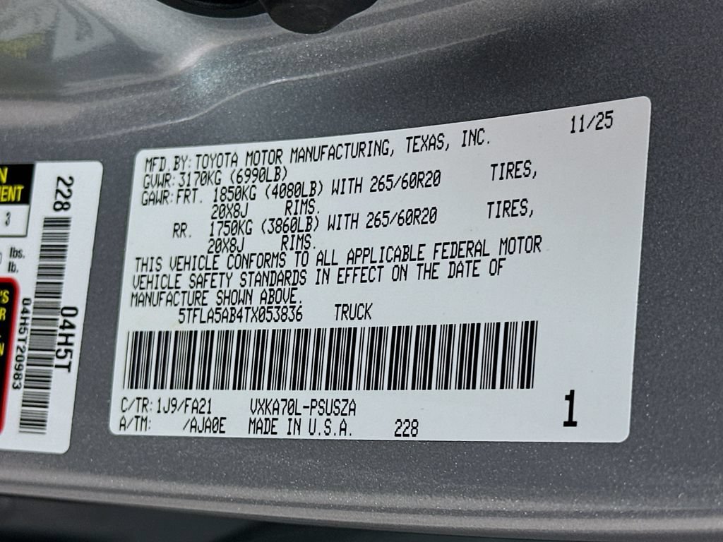 Certified 2026 Toyota Tundra SR5 w/ SX Package RWD image 32