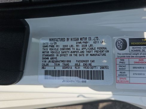 New 2026 Nissan Z Performance w/ Floor Mat Package RWD image 31