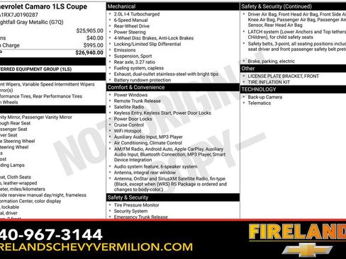 Used 2018 Chevrolet Camaro LS image 2