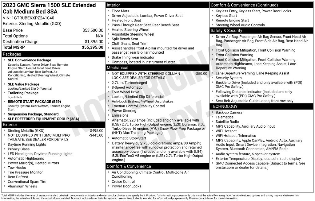 Used 2023 GMC Sierra 1500 SLE AWD/4WD image 2