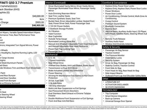 Used 2015 INFINITI Q50 Premium image 3