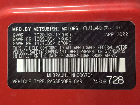 Used 2022 Mitsubishi Mirage LE FWD image 33