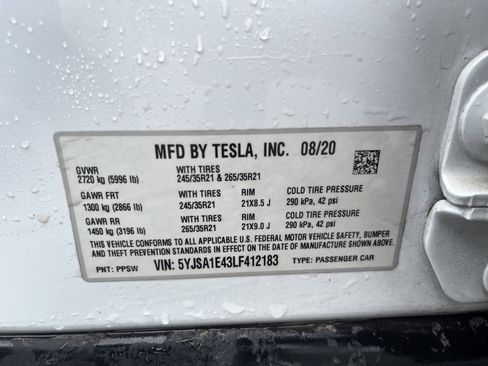 Used 2020 Tesla Model S Performance AWD/4WD image 5