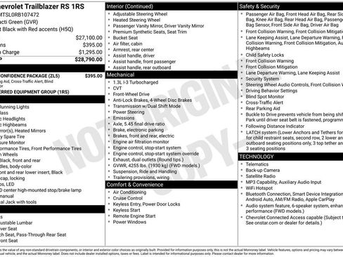 Used 2024 Chevrolet TrailBlazer RS w/ Driver Confidence Package FWD image 28