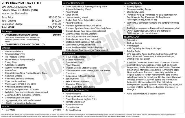 Used 2019 Chevrolet Trax LT w/ LT Convenience Package FWD image 5