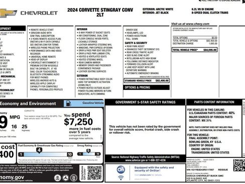 Used 2024 Chevrolet Corvette Stingray Preferred Conv w/ 2LT image 2