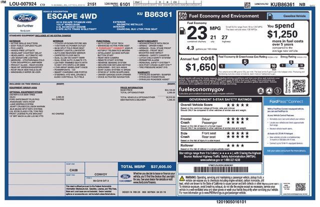 Certified 2019 Ford Escape Titanium AWD/4WD image 5