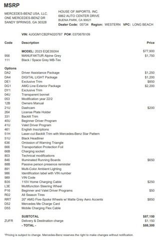 Certified 2023 Mercedes-Benz EQE 350+ 4MATIC SUV image 4