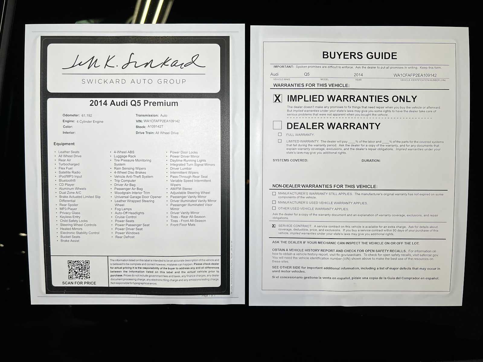 Used 2014 Audi Q5 2.0T Premium w/ Lighting Package AWD/4WD image 41
