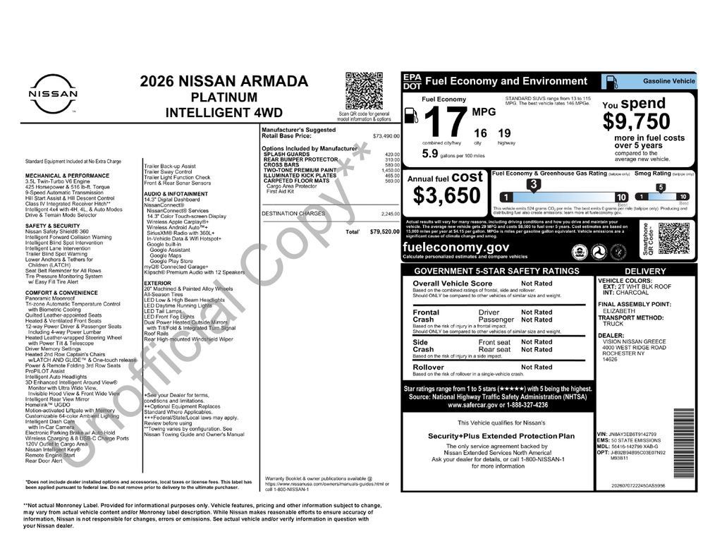 New 2026 Nissan Armada Platinum AWD/4WD image 6