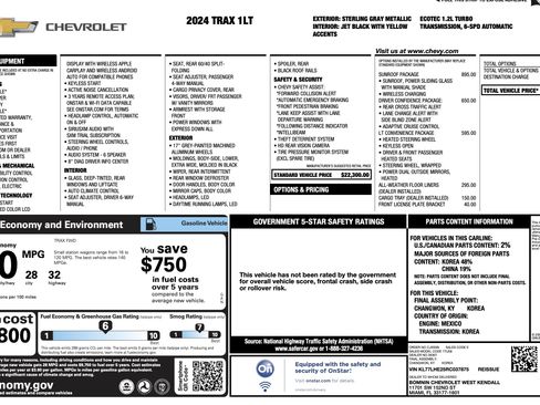 Used 2024 Chevrolet Trax LT w/ Sunroof Package FWD image 4