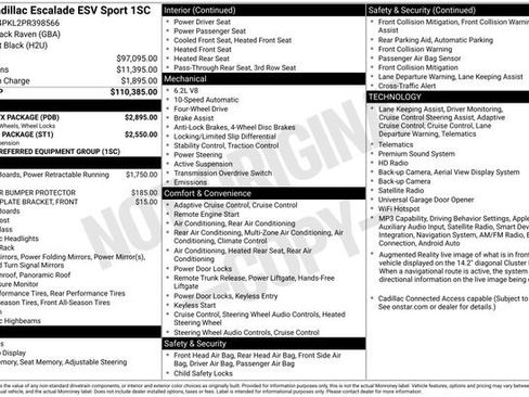 Used 2023 Cadillac Escalade ESV Sport w/ LPO, ONYX Package AWD/4WD image 8
