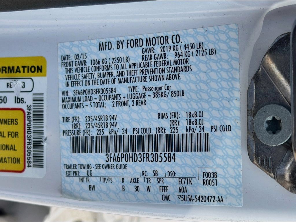 Used 2015 Ford Fusion SE w/ Equipment Group 202A FWD image 33