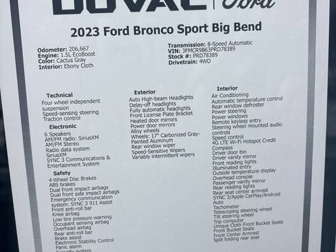 Used 2023 Ford Bronco Sport Big Bend AWD/4WD image 27