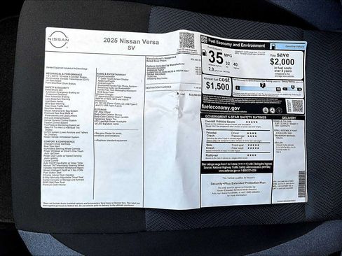 Certified 2025 Nissan Versa SV w/ Trunk Package FWD image 21