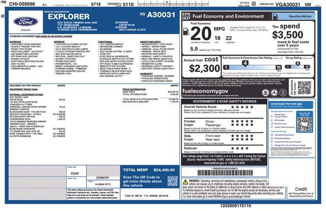 New 2027 Ford Explorer Tremor w/ Tremor Convenience Package AWD/4WD image 2