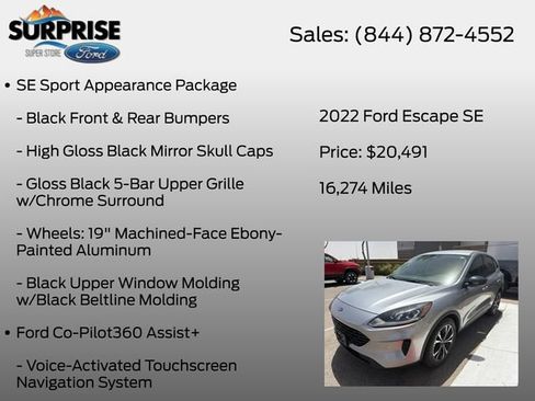 Used 2022 Ford Escape SE w/ SE Sport Appearance Package FWD image 7