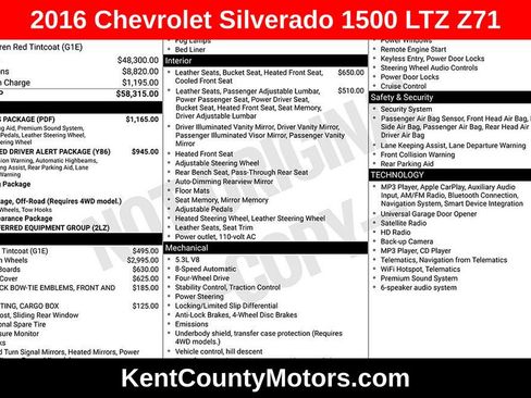 Used 2016 Chevrolet Silverado 1500 LTZ Z71 w/ LTZ Plus Package AWD/4WD image 1
