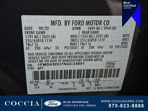Certified 2022 Ford Explorer XLT w/ Equipment Group 202A image 26